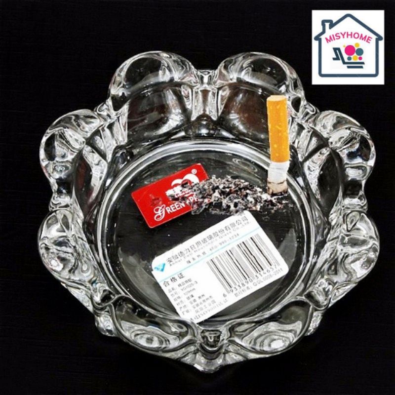 Gạt tàn thuốc lá xì gà cigar thủy tinh pha lê hình vuông tròn Glass ware cao cấp Misyhome