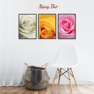 BỘ 3 TRANH HOA HỒNG DÁN TƯỜNG _DECAL NÀNG THƠ