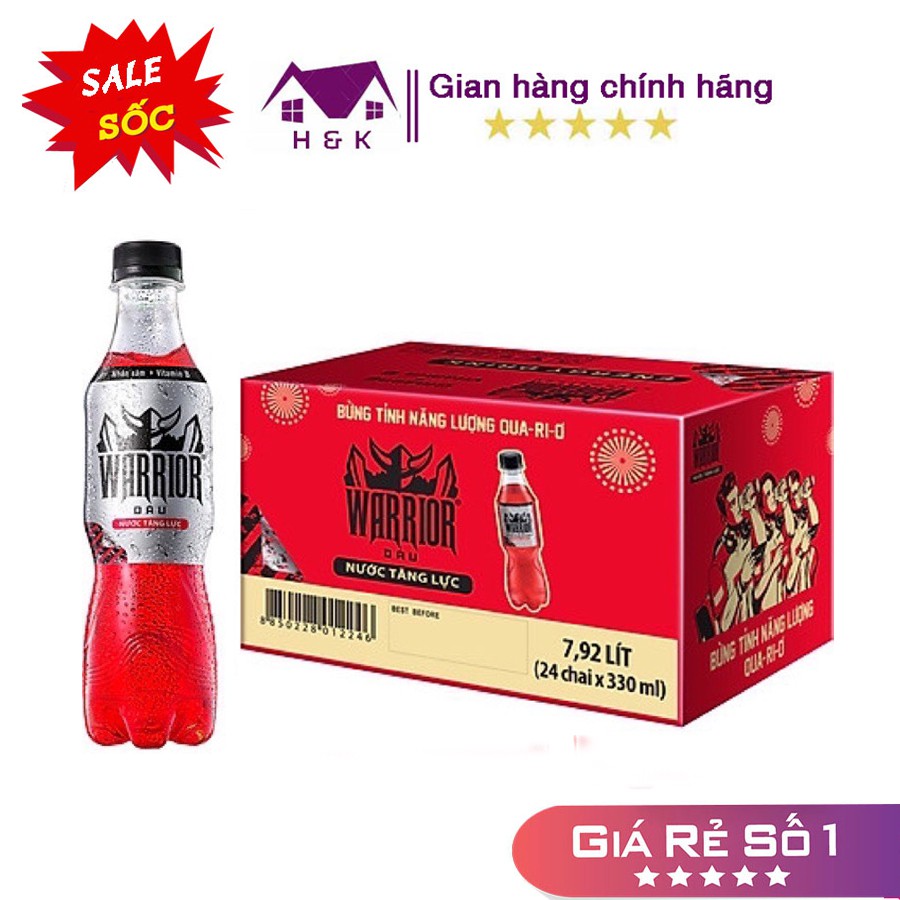 (Rẻ nhất TT) Thùng 24 chai nước tăng lực sting dâu Warrior Thái Lan