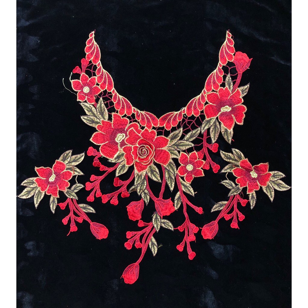 cổ ren thêu kèm tay mã DK031