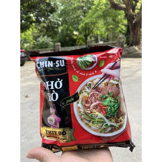  GÓI PHỞ BÒ CHINSU THỊT BÒ NGUYÊN MIẾNG 132G 