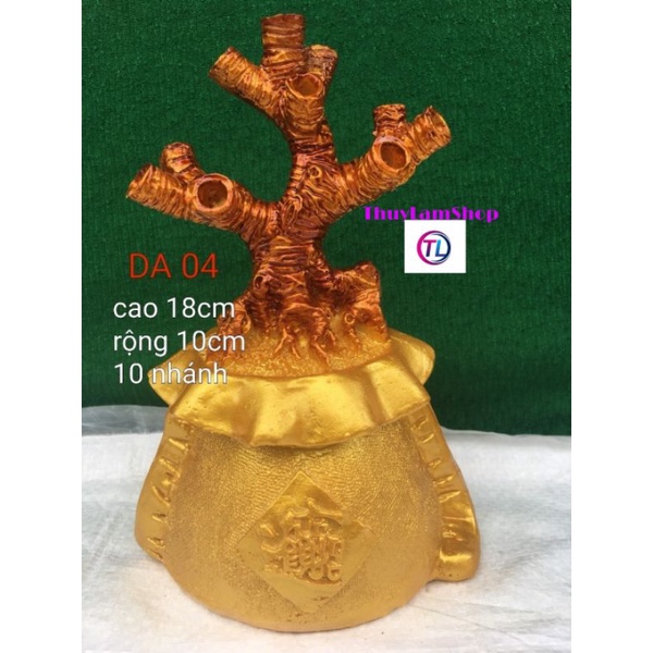 Gốc cây túi tiền đế đúc 15 nhánh làm cây cành vàng lá ngọc
