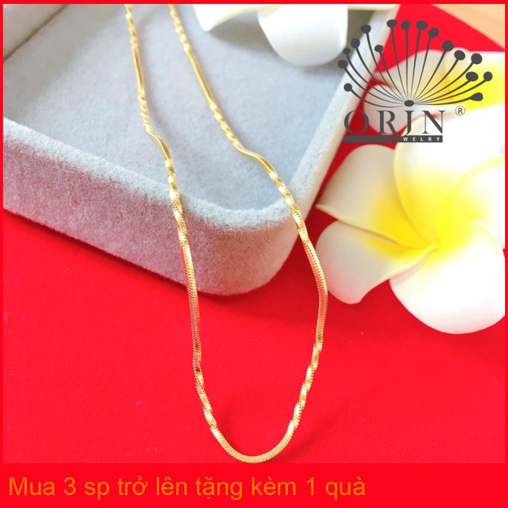 Dây chuyền dạng dây mì xoắn nhỏ móc khóa tròn bền màu cao cấp Orin D4419