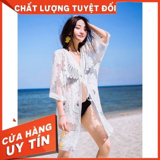 Áo Khoác, Áo Choàng Đi Biển CHUNKSHOP, Áo Khoác Ren Lưới Đi Biển