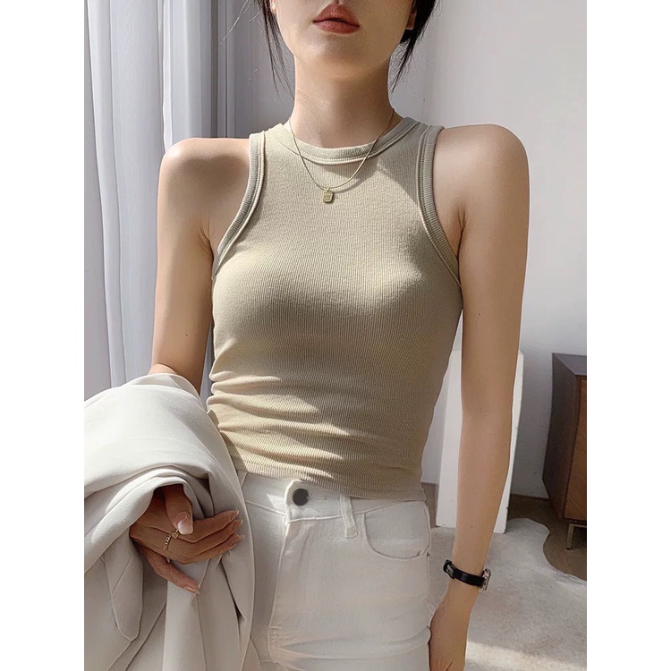 Áo Croptop Ba Lỗ NGƯỢC Ôm Body Phù Hợp Mùa Hè , Áo Ba Lỗ Sát Nách Nữ Cổ Tròn Basic Thun Tăm ONLYunderwear