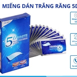 1 Gói 2 Miếng Dán Trắng Răng Tiện Lợi 5D White Teeth Whitening Strips LMN
