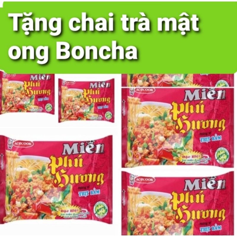 Lô 10 gói miến Phú Hương vị thịt bằm tặng trà mật ong