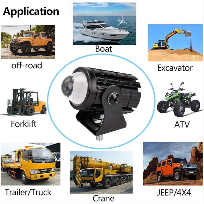 Đèn pha led mini KEVANLY ánh sáng trắng/vàng mini siêu sáng chuyên dụng cho xe mô tô