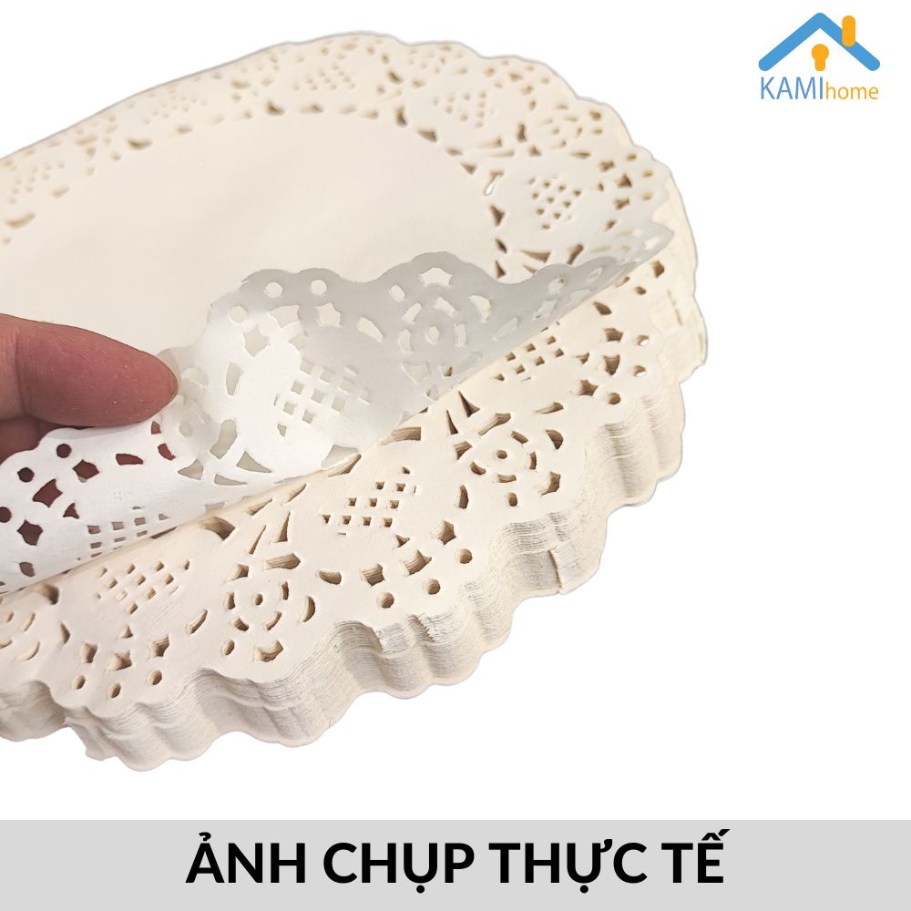 Giấy nến có hoa văn cho nồi chiên không dầu và trang trí trải bàn ăn (Bộ 140 tờ) cỡ 22cm KM20056