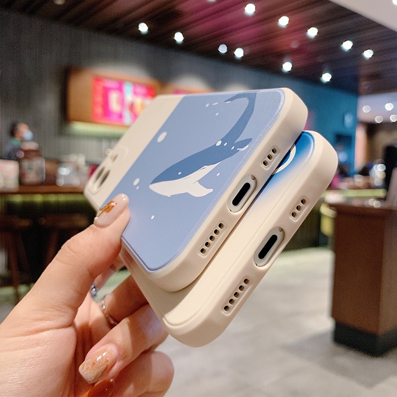 Ốp lưng iphone cá Heo Xanh cạnh vuông dẻo iphone 6splus/7/7plus/8/8plus/x/xr/xs/11/12/pro/max/plus/13promax e230