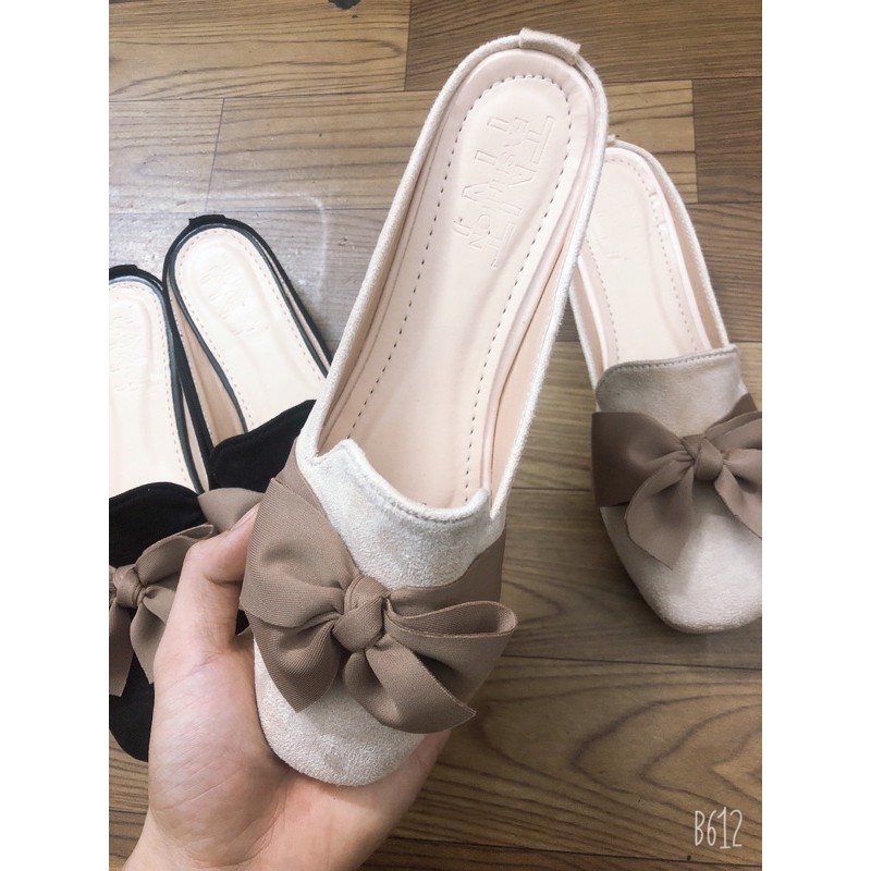 Giày Sục Thắt Nơ Vuông Vintage Kiểu Mới | BigBuy360 - bigbuy360.vn