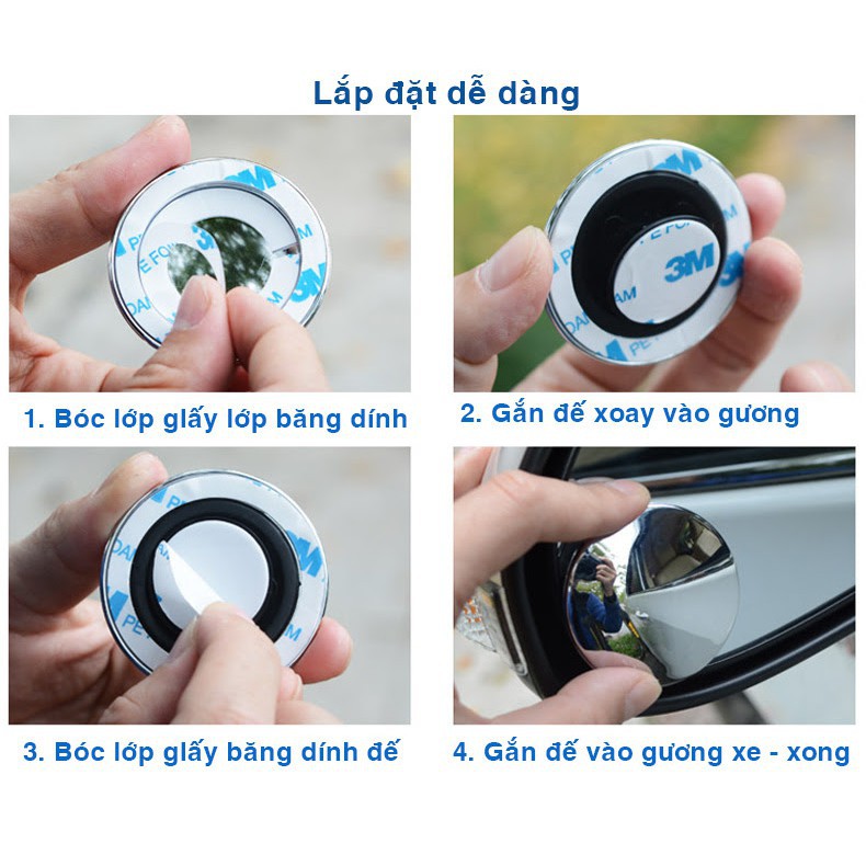  Bộ 2 Gương Cầu Lồi Cho Xe Ô Tô Loại 3R-057 Cao Cấp | BigBuy360 - bigbuy360.vn