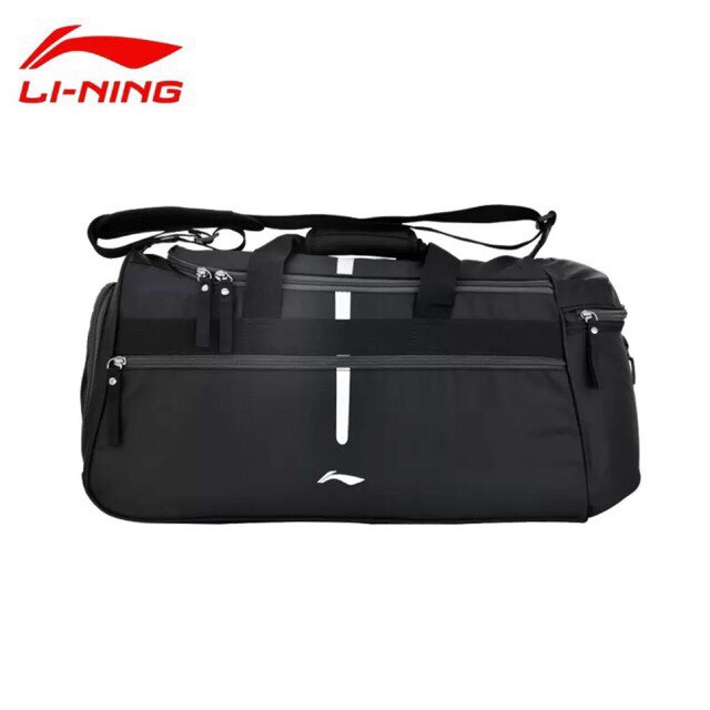 Túi trống thể thao chống nước Lining, siêu bền đẹp. Có ngăn đựng giày li-ning