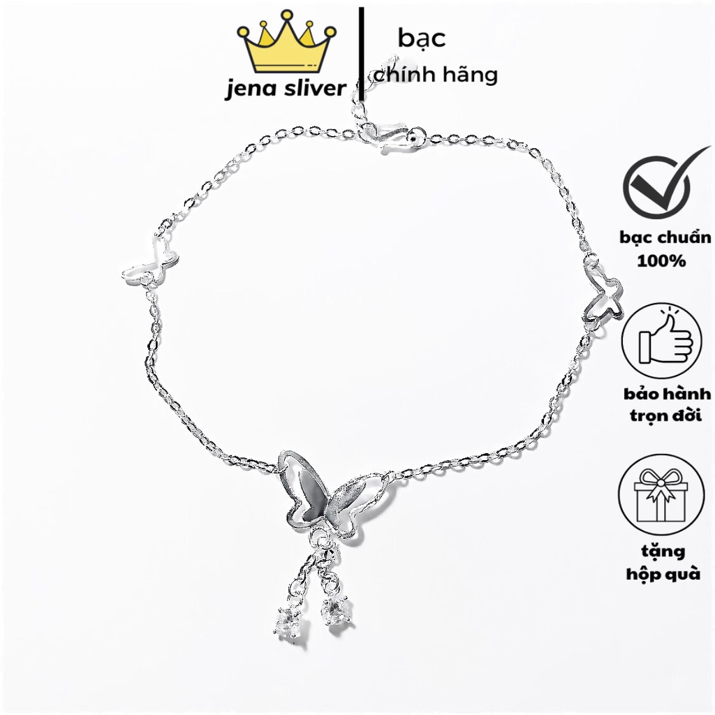 lắc chân hồ điệp , bạc 925 cao cấp sáng lấp lánh - jena sliver