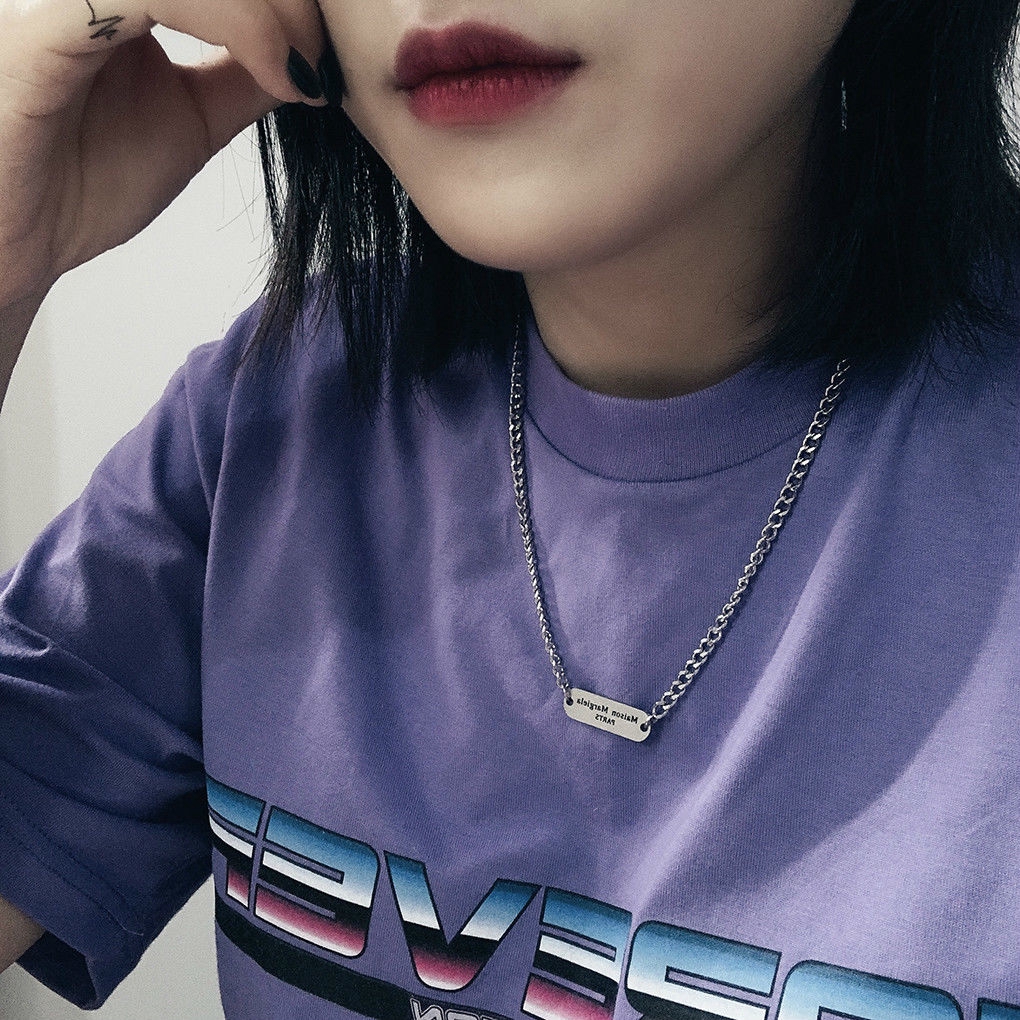 Dây Chuyền Mặt Vuông Phong Cách Punk 22287 Dành Cho Cặp Đôi