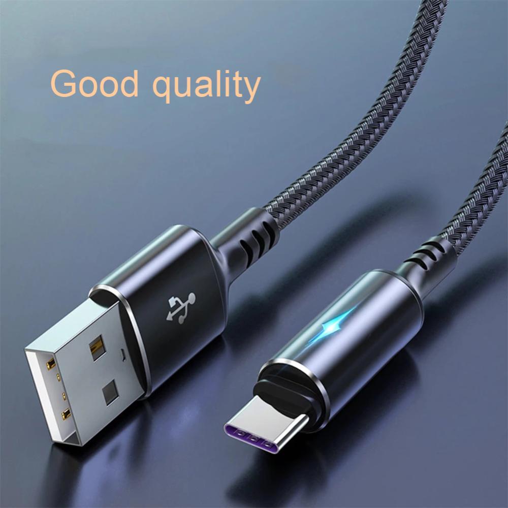 DIGIFOUNDER LED Indicator Type C Cable 5A Fast Charging Type C Data Cable for Huawei Samsung Xiaomi Redmi Easy To Use B7R7
