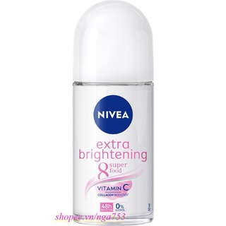 Lăn khử mùi nữ 50ml nivea extra brightening, chính hãng shop 99k cung cấp.