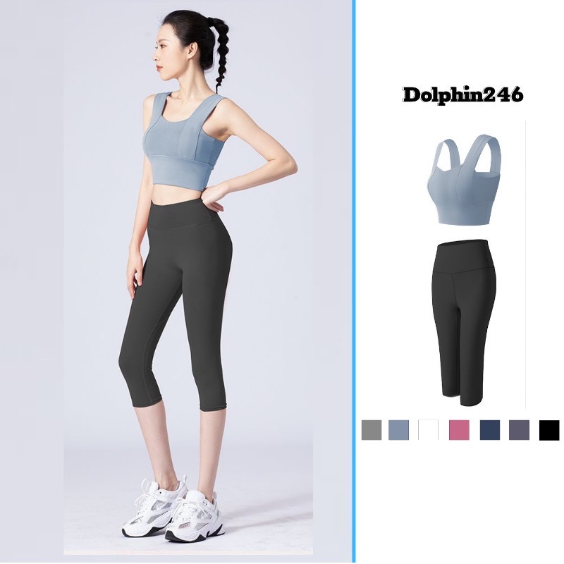 Quần Tập Gym Yoga Nữ 2022Lửng Gen Bụng Nâng Mông Co Giãn Thấm Hút Mồ Hôi Ôm Body HÀNG QUẢNG CHÂU MT7FK K1T3-2