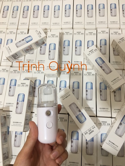 Máy phun sương tạo ẩm Nano mini-Giữ ẩm da, chống lão hoá, làm mát da cấp tốc-MÀU XANH TRẮNG