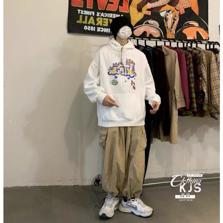 Áo Khoác Nỉ Nam Nữ - Áo Hoodie Lót Nỉ Bông Siêu Cute KJS Clothing Dáng Rộng Unisex Hàn Quốc AHD24 | BigBuy360 - bigbuy360.vn