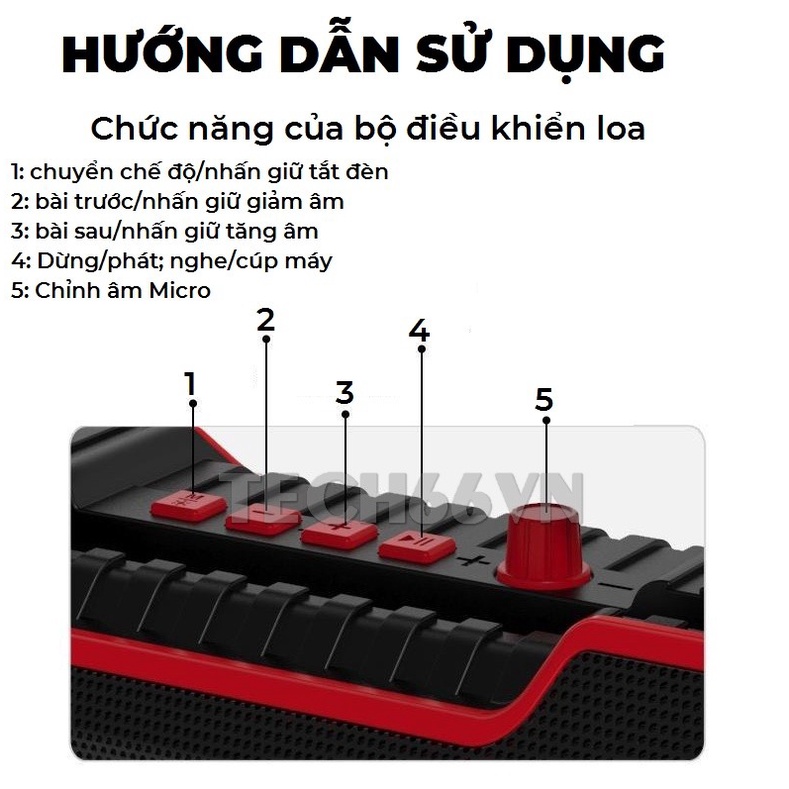 Loa bluetooth karaoke kèm micro có dây HT-M10 Bass mạnh Siêu Trầm công suất lớn