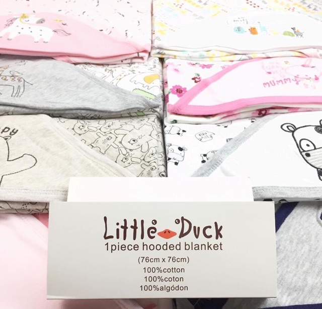 Chăn Ủ Choàng Little Duck Cotton 2 Lớp Cho Bé