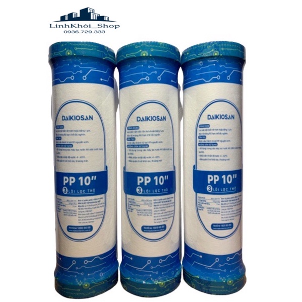 [Chính hãng] lõi số 3 Đại Việt, Daikiosan, Makano PP 10'' 1Mcr, Sử dụng thay thế cho các dòng máy RO thông dụng
