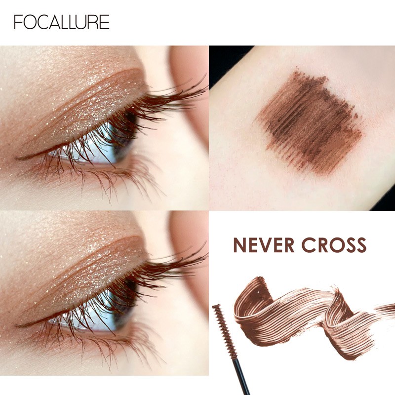 Mascara FOCALLURE giúp chuốt lông mi dài cong và đều kích thước đầu cọ 3mm 6g