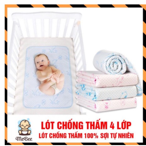 TẤM LÓT CHỐNG THẤM 4 LỚP CHO BÉ SƠ SINH