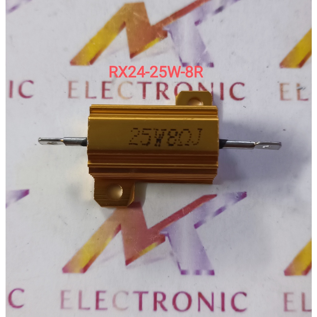 Điện trở vỏ nhôm vàng RX24 25W 8R 8OHM 25W8R