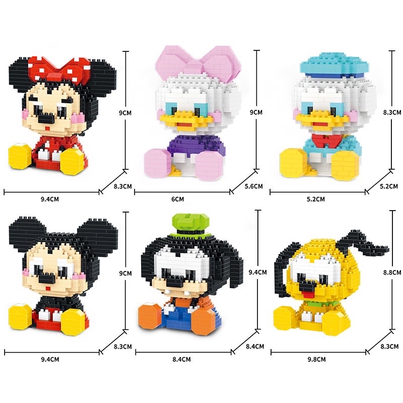 Lego lắp ráp mô hình nhân vật hoạt hình dễ thương, xếp hình 3D giảm stress cho bé