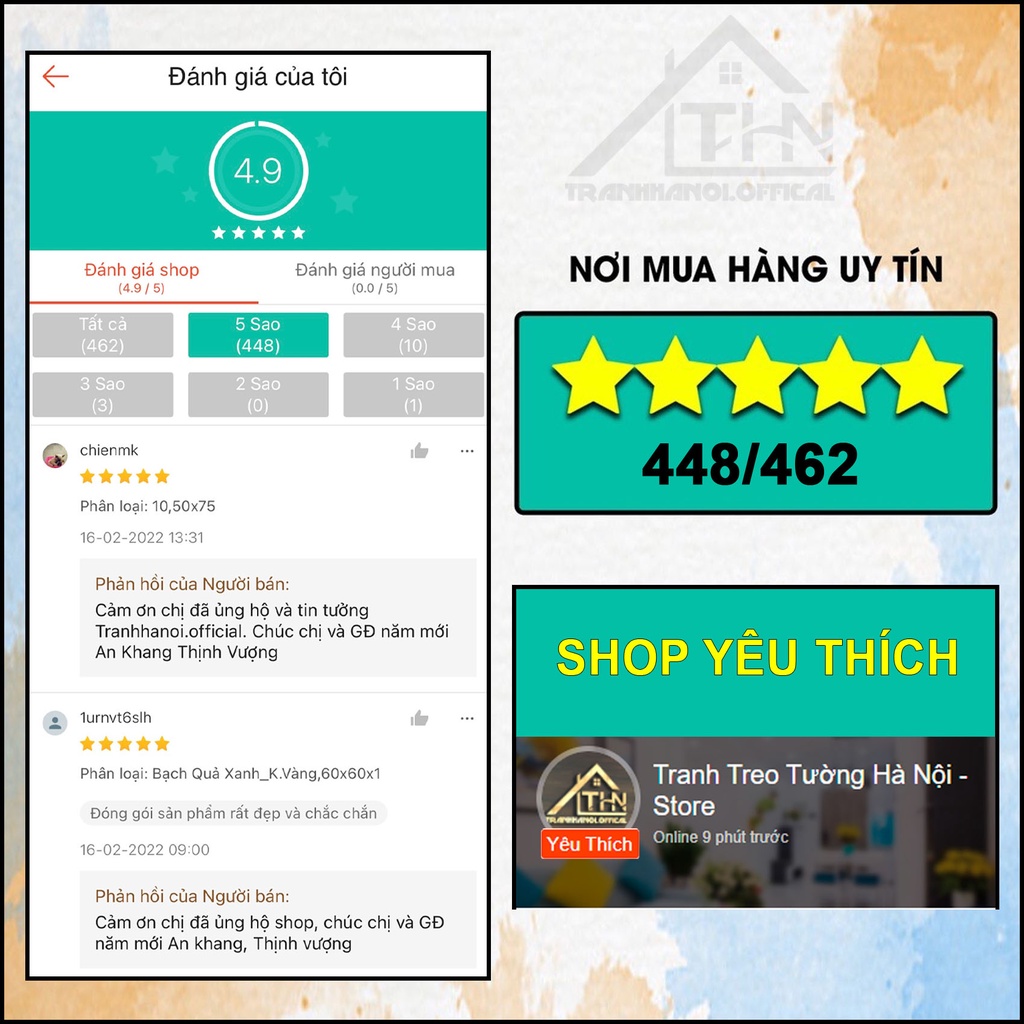 HD24 Tranh Treo Tường Trang Trí Phòng Khách/ Phòng Ăn/Ngủ/ Cầu Thang/ Hành Lang Tranh Hoa Lá Hoa Sen Vàng