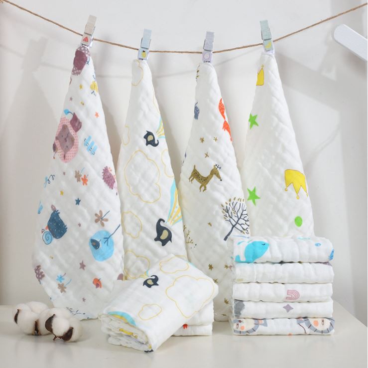 Khăn xô 6 lớp,khăn rửa mặt cho bé,kích thước 30*30cm,được làm từ 100% cotton, cực kỳ mềm mại và thoáng mát