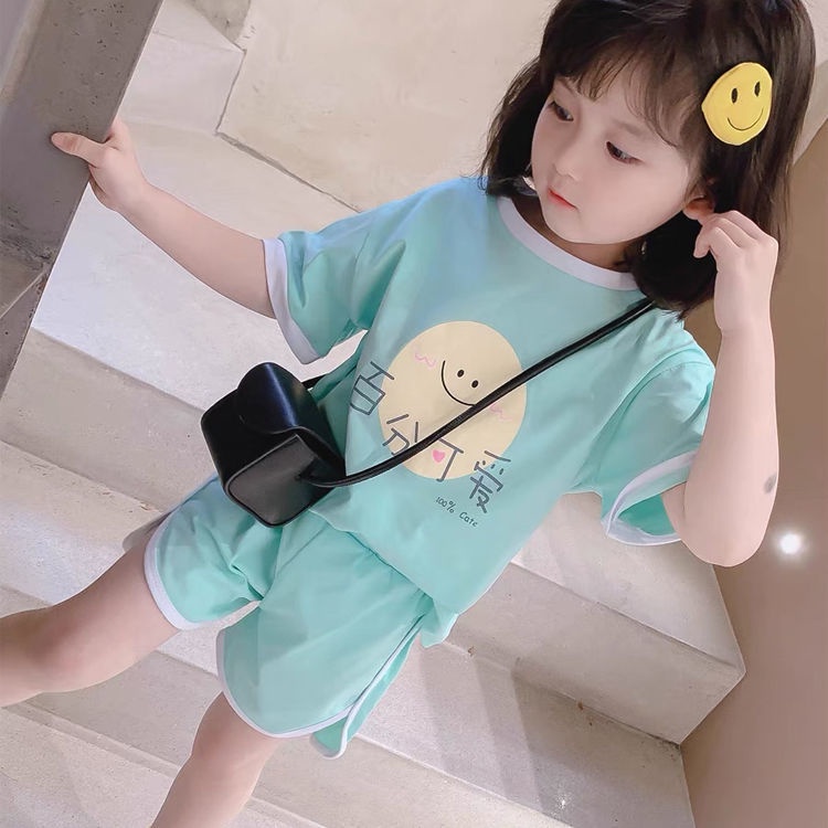 Bộ Đồ Thể Thao Mùa Hè 2022 Tay Cộc Phong Cách Hàn Quốc Nhật Bản Mới Cho Bé Gái