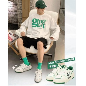 Giày MLB Chunky Liner NY New York Yankees Màu Xanh, Đen Cổ Thấp Cực Kỳ Phong Cách Cho Cả Nam Và Nữ Fullbox