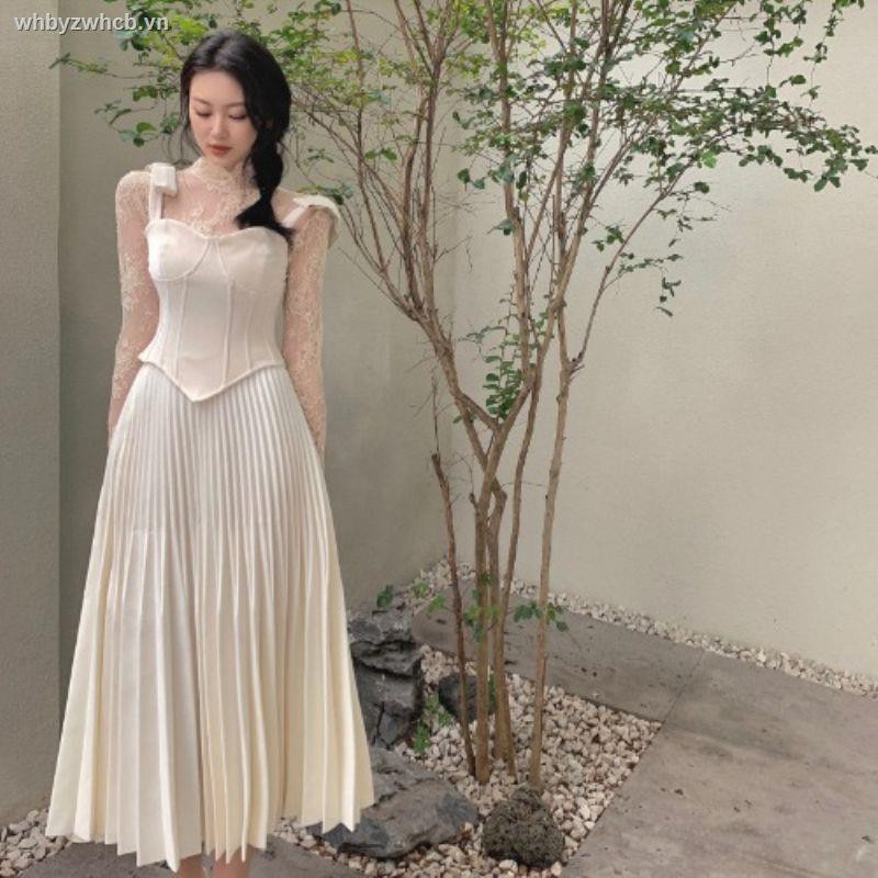 Bộ Áo Khoác Ren Dài Tay + Áo Khoác Không Tay + Chân Váy Thời Trang 2021 | BigBuy360 - bigbuy360.vn