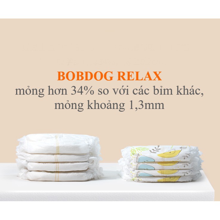 Thùng Bỉm Bobdog Relax dán/quần S104/M96/L88-M80/L76/XL72/XXL68 miếng