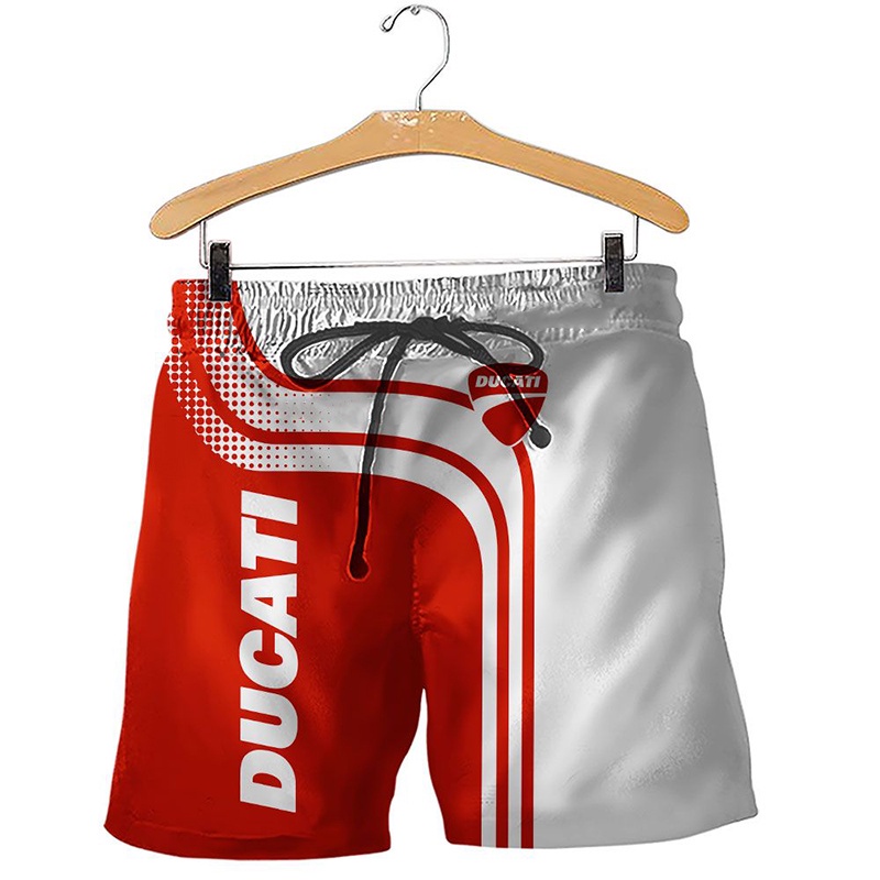 Quần Short Thể Thao In Họa Tiết DUCATI 3D Thời Trang Đi Biển 2022 Cho Nam