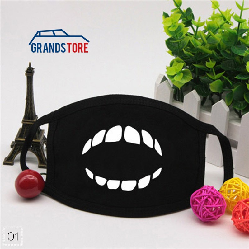 Khẩu trang vải chống bụi in hình hàm răng thời trang mã M2067 | BigBuy360 - bigbuy360.vn