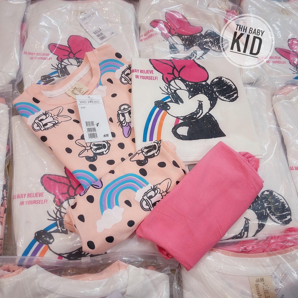 Đồ bộ bé gái combo 2 bộ mickey vịt donal Girl kids 2022 chất cotton 4 chiều mềm mịn
