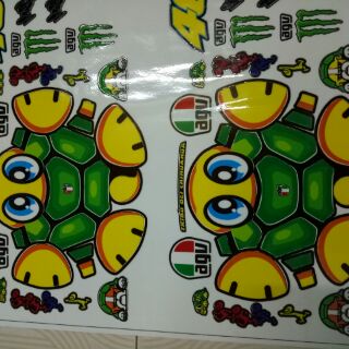 Combo 2 tem rùa cá dán 1/2 nón