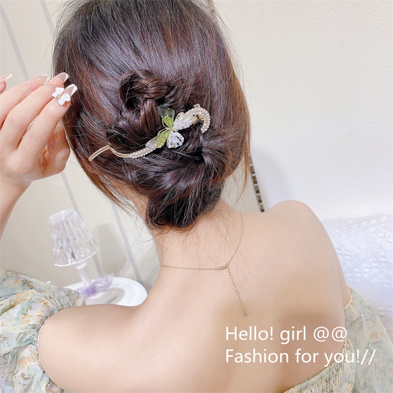 Kẹp tóc đính đá ngọc trai nhân tạo thời trang cao cấp cho nữ Bơ Store