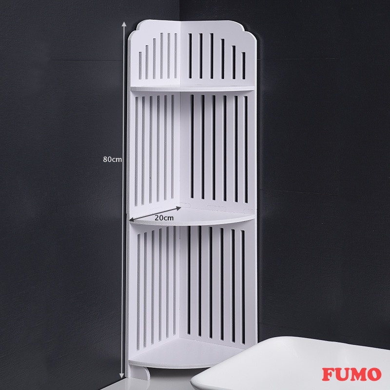 Kệ nhà tắm phòng bếp đa năng siêu tiện dụng gỗ PVC cao cấp chắc chắn FUMO SP022