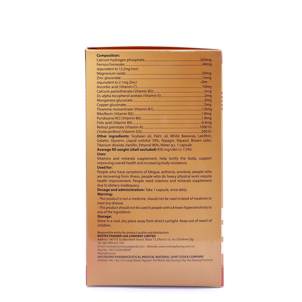 Viên uống vitamin tổng hợp Phamagel Plus HDPHARMA hỗ trợ tăng cường sức khỏe - Hộp 30 viên & 100 viên