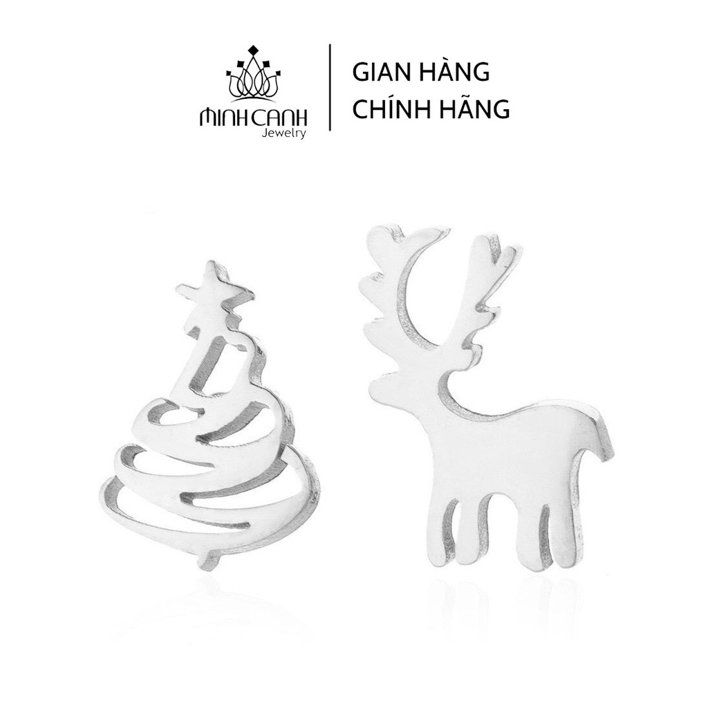 Bông Tai Bạc Giáng Sinh Tuần Lộc Và Cây Thông Noel - Minh Canh Jewelry