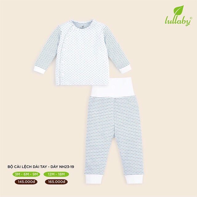 Bộ dài tay bộ cài vai lullaby quần cạp cao chất giữ nhiệt ấm