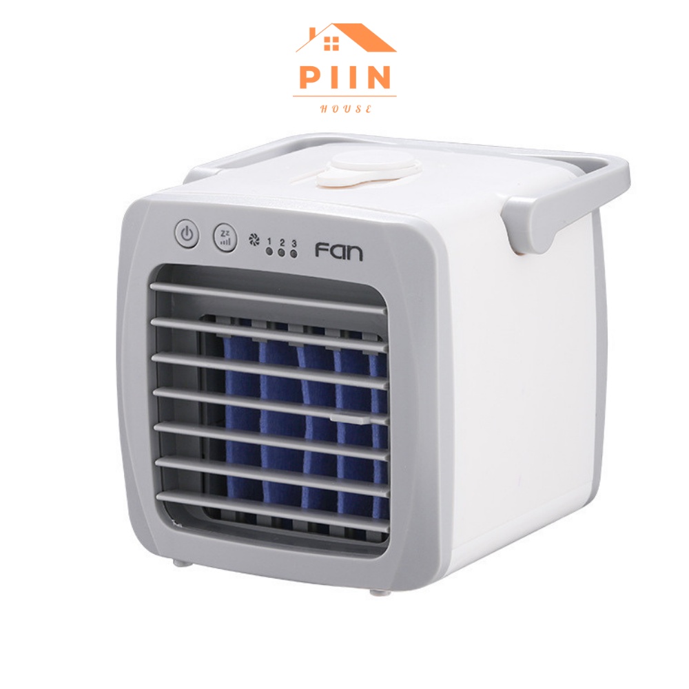 Quạt hơi nước mini để bàn PIIN HOUSE, quạt điều hòa phun sương tạo ẩm không khí 200ml, máy làm mát để bàn