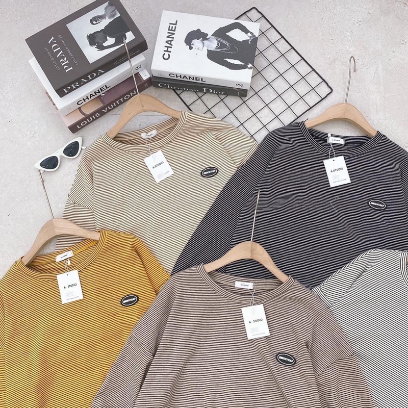 [ CÓ ẢNH THẬT + VIDEO TỰ QUAY ] Áo Dài Tay Kẻ Ngang Tay Ống Bo Chất Nỉ Dày Dặn Hàng Đẹp Loại 1 | BigBuy360 - bigbuy360.vn