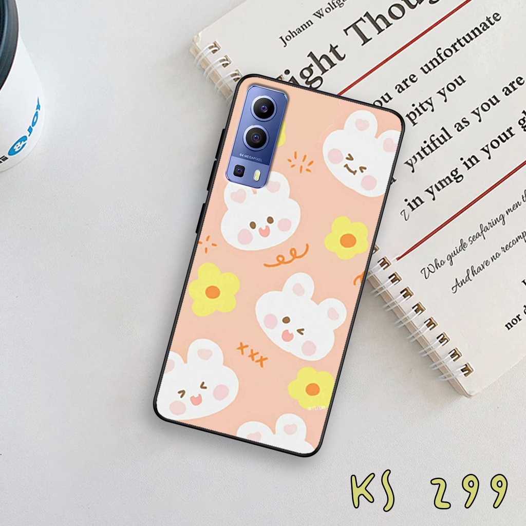 Ốp lưng Vivo y72 5G - Vivo Y15s - Vivo Y52s - Ốp in hình gấu &amp; thỏ đang yêu - lưng nhám viền TPU cao cấp