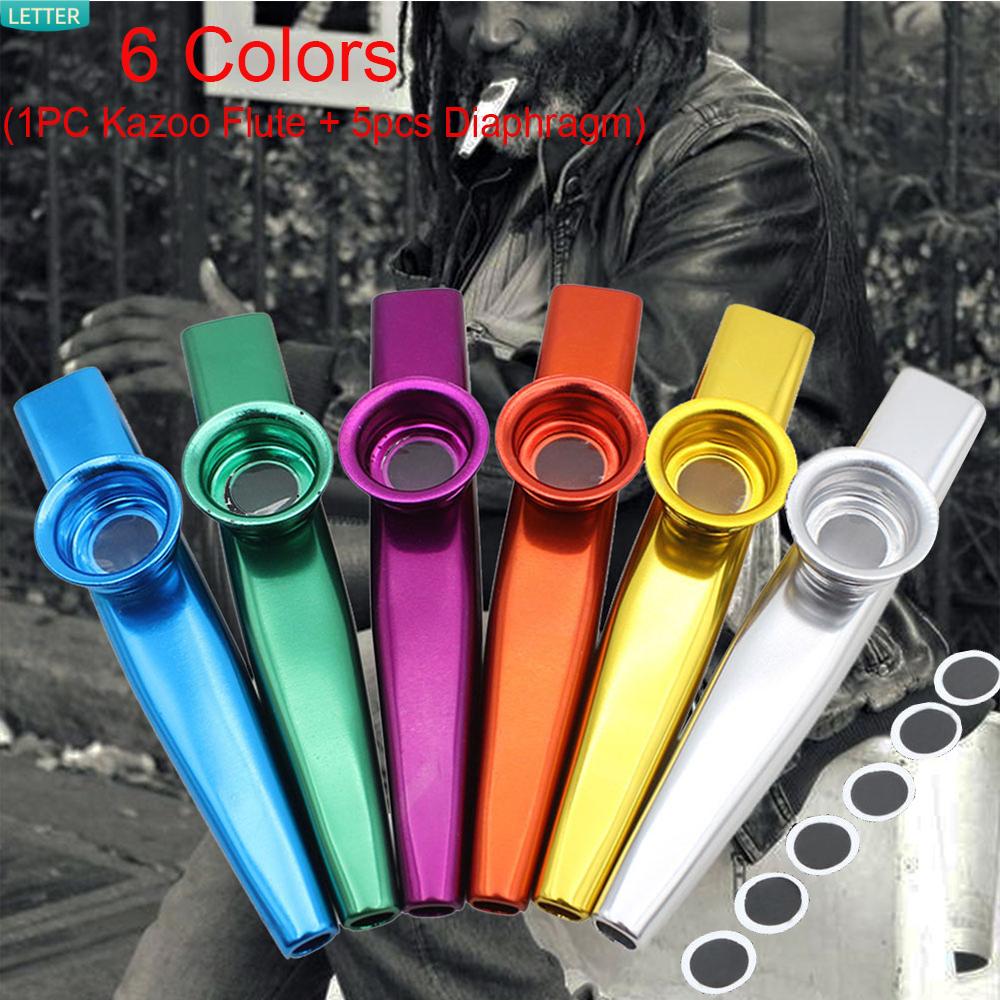 Kèn Kazoo Kim Loại Cho Các Bữa Tiệc|Set 5 Phụ Kiện Thời Trang Bằng Nhôm Nhiều Màu Sắc Cho Bé